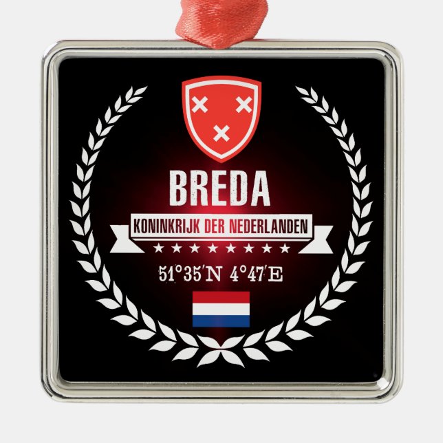 Breda Silbernes Ornament (Vorne)