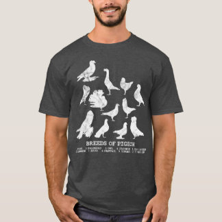 Breeds of Tauben for Pigeon lover T-Shirt
