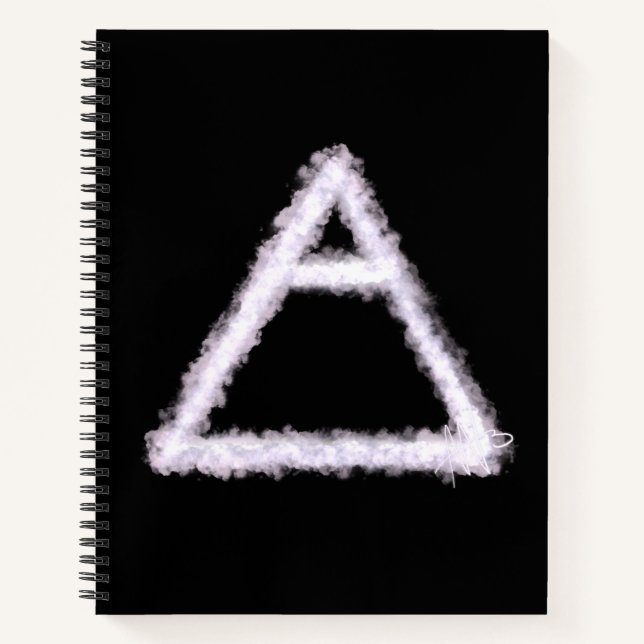 Breezy Air Element Alchemy Symbol Spiral Notizbuch (Vorderseite)