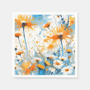 Breezy Wildblume Field in Orange Serviette