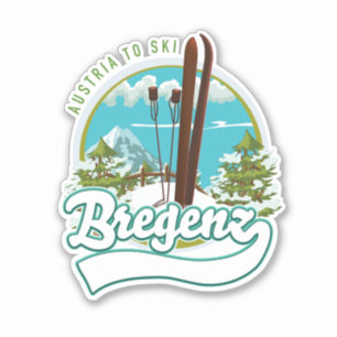 Bregenz austria to ski logo aufkleber