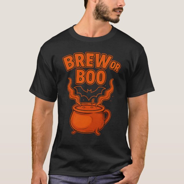Brei oder Boo Spooky Halloween Coffee Lovers" T-Shirt (Vorderseite)
