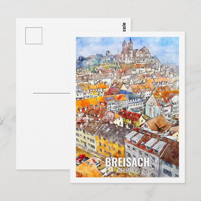 Breisach Deutschland Reisemöglichkeiten Wasserfarb Postkarte (Vorne/Hinten)