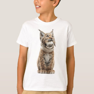Breitäugiger Luchs-Kätzchen-Schal Kinder T-Shirt