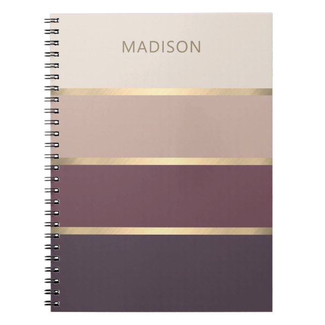 Breitband-modernes Monogramm-Notebook Notizblock (Vorderseite)