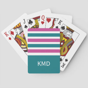 Breitband Stripes benutzerdefinierte Monogramm-Spi Spielkarten