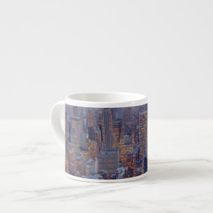 Breite Ansicht von Manhattan am Sonnenuntergang Espressotasse