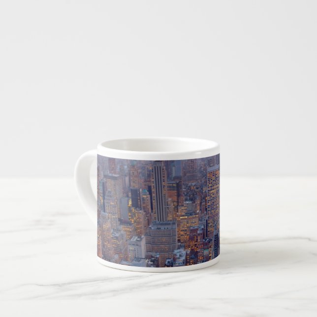Breite Ansicht von Manhattan am Sonnenuntergang Espressotasse (Vorderseite Links)