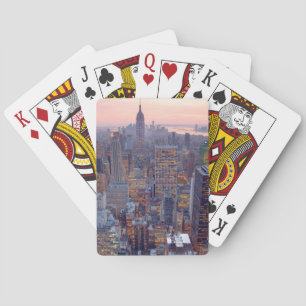 Breite Ansicht von Manhattan am Sonnenuntergang Spielkarten