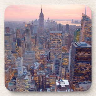 Breite Ansicht von Manhattan am Sonnenuntergang Untersetzer