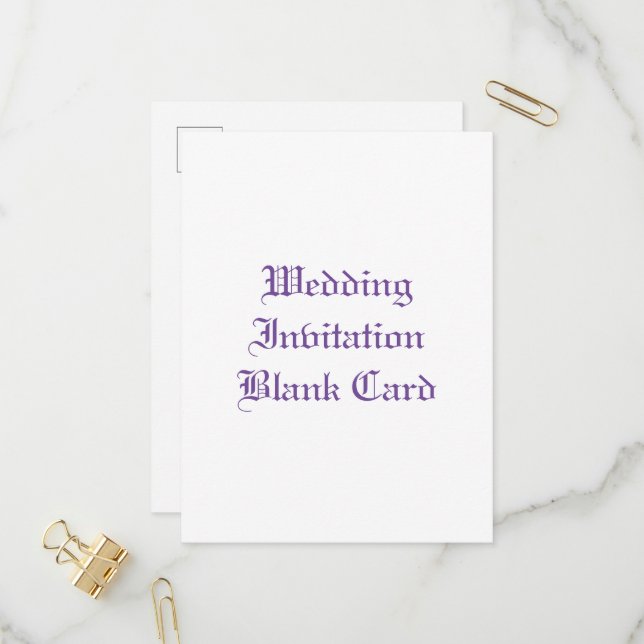 BREITE EINLADUNG BLANK EINLADUNG POSTCARD (Vorderseite/Rückseite Beispiel)