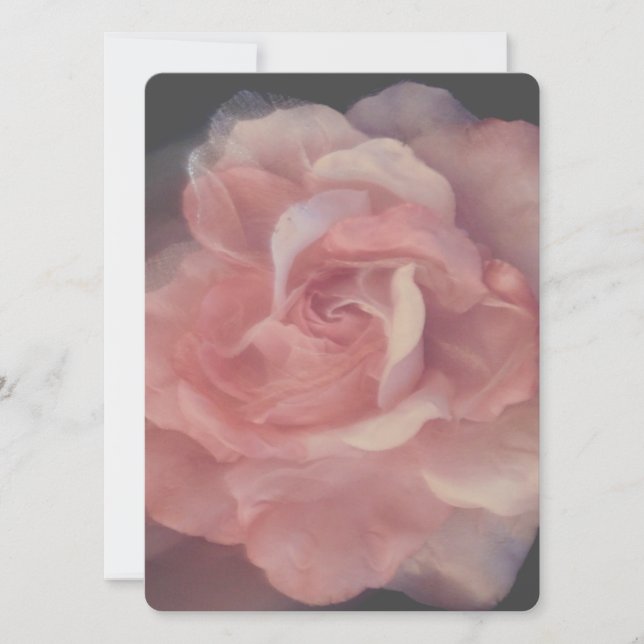 BREITE EINLADUNG Flachkarte SCHÖNE ROSE STIL (Vorderseite)