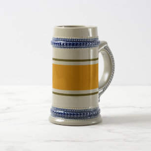 Breite gelbe orange weiße Oliven-Rennstreifen Bierglas