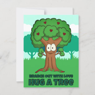 Breite Liebe aus Umarme einen Baum Postkarte