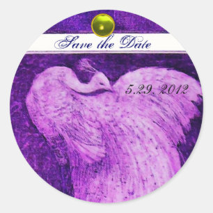 BREITE LIEBE PEACOCK lila-gelblicher Topaz Runder Aufkleber