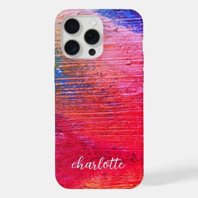 Breite Schlaganfall mit Monogrammname iPhone 15 Pro Max Hülle (Rückseite)