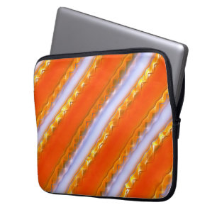 Breite Streifen in Eis bis gelblich-orangefarbene  Laptopschutzhülle
