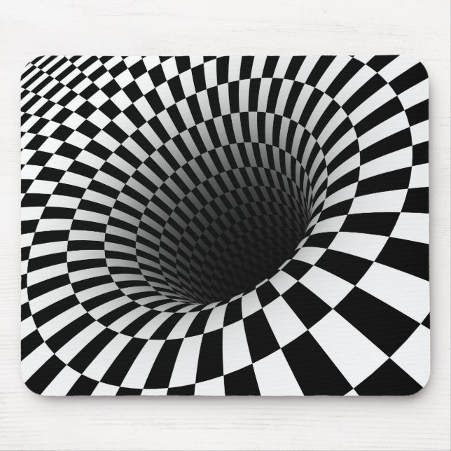 BREITE ÜBERPRÜFTE VORTEX-optische Illusion Mousepad (Vorne)
