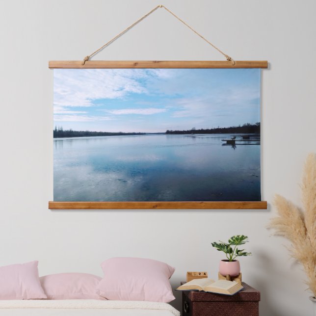 Breite Ufer des Dnieper Wandteppich Mit Holzrahmen (Schlafzimmer)
