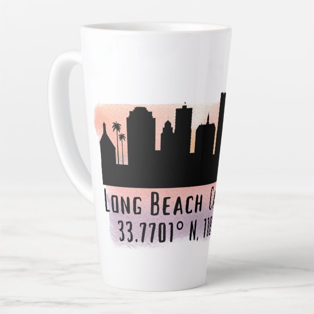 Breite und Länge der Long Beach Skyline Milchtasse (Linke Ecke)