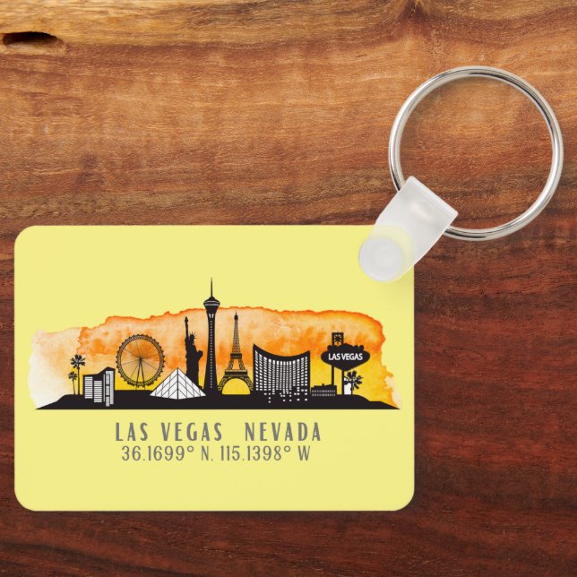 Breite und Länge der Skyline von Las Vegas Schlüsselanhänger (Vorderseite)