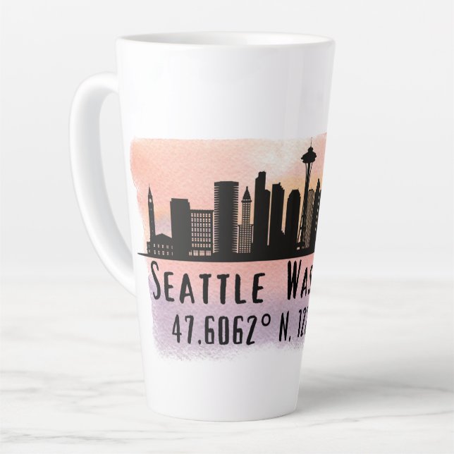 Breite und Länge der Skyline von Seattle City Milchtasse (Linke Ecke)