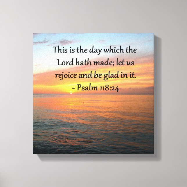 BREITENDES PSALM 118:24 SONNENRISE-FOTO LEINWANDDRUCK (Vorderseite)