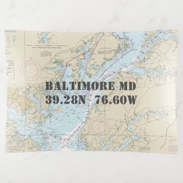 Breitengrad der Baltimore MD Dekoschale (Vorderseite)