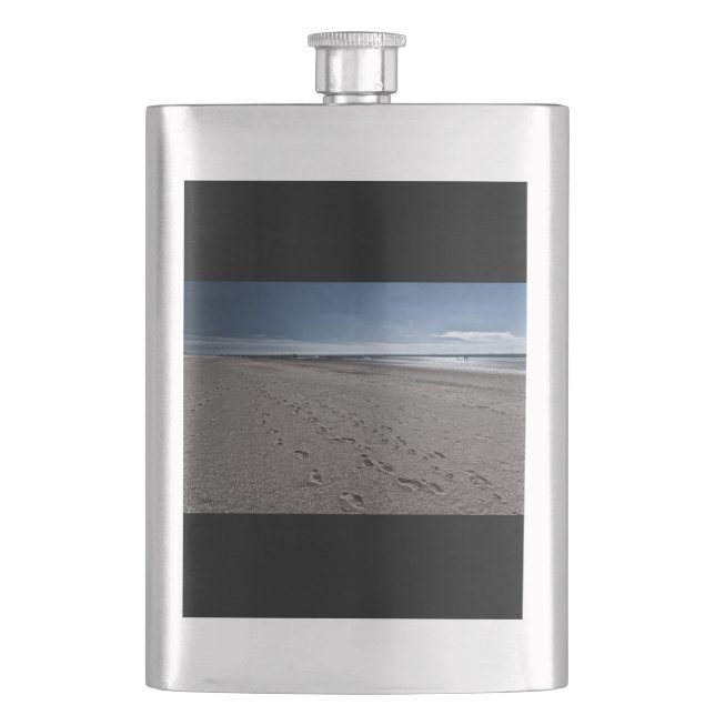 Breiter Strand an der Nordsee Flachmann (Vorderseite)