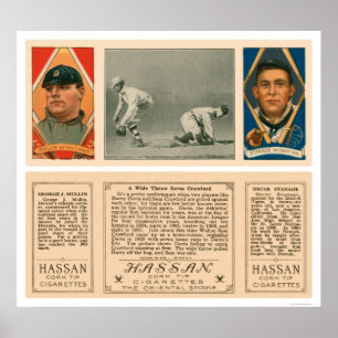 Breiter Wurf an erstem Tiger-Baseball 1912 Poster