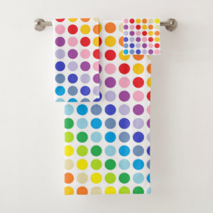 Breitere Spektrum-Regenbogen-Tupfen Badhandtuch Set