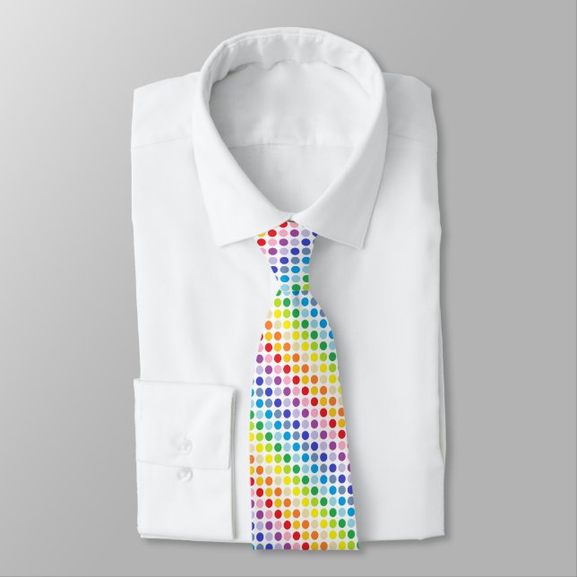 Breitere Spektrum-Regenbogen-Tupfen Krawatte (Gebunden)