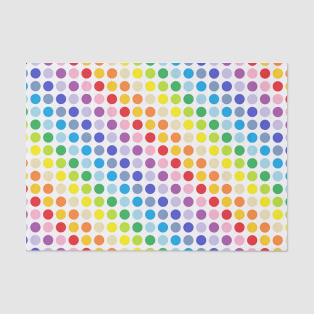 Breitere Spektrum-Regenbogen-Tupfen Seidenpapier (Vorderseite)