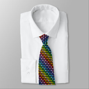 Breiteres Spektrum-Regenbogen-Herz-Schwarzes Krawatte