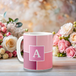 Breitrosa Feminine Streifen Monogramm Kaffeemaschi Kaffeetasse