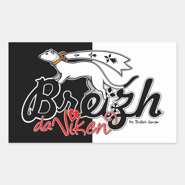 Breizh da viken (la Bretagne pour toujours) Rechteckiger Aufkleber (Vorderseite)