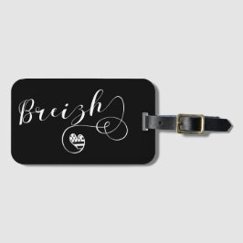 Breizh Flag in Heart, Bretagne, Breton Language Gepäckanhänger