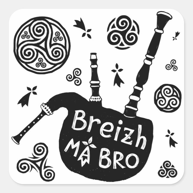 Breizma Bro Quadratischer Aufkleber (Vorderseite)
