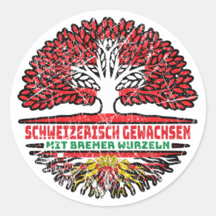 Bremen Bremer Schweiz Baum Wurzel Schweiz Runder Aufkleber