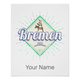 Bremen City Deutschland Retro Städtische Musiker V Poster