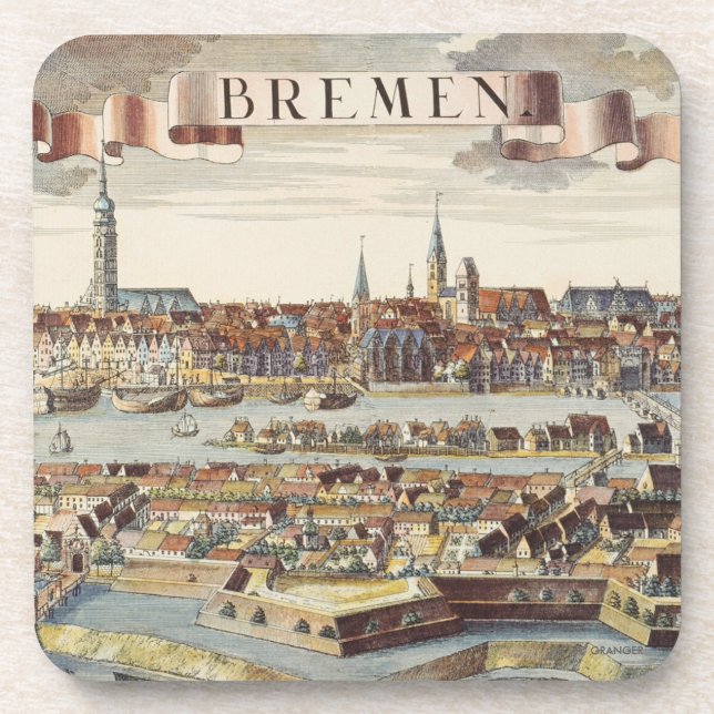 Bremen, Deutschland, 1719 Getränkeuntersetzer (Vorderseite)