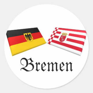 Bremen, Deutschland Flag Tiles Runder Aufkleber