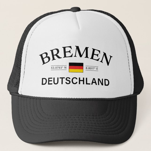 Bremen Deutschland koordiniert Deutschland Truckerkappe (Vorderseite)
