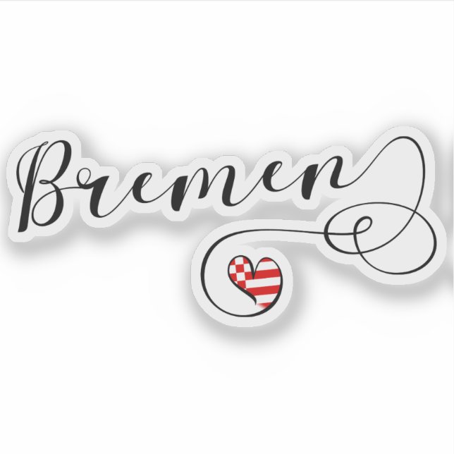 Bremen Heart Flag Aufkleber (Vorderseite)