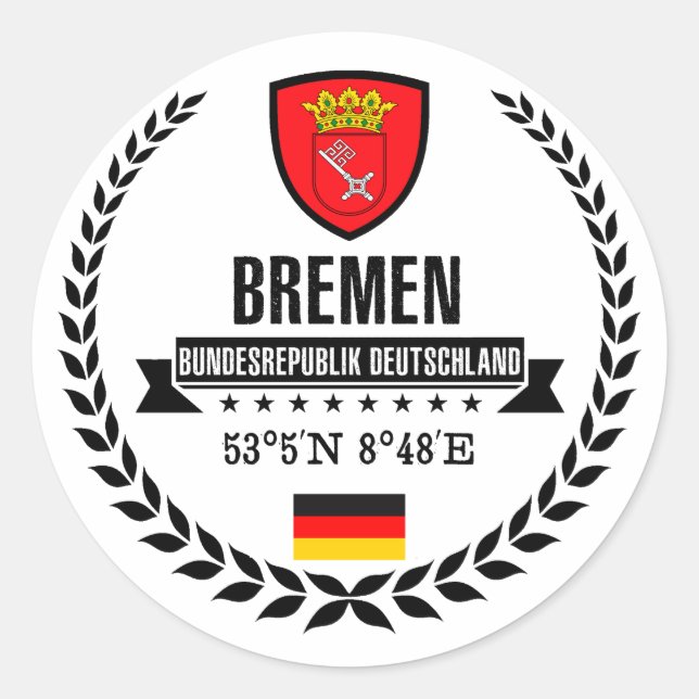 Bremen Runder Aufkleber (Vorderseite)