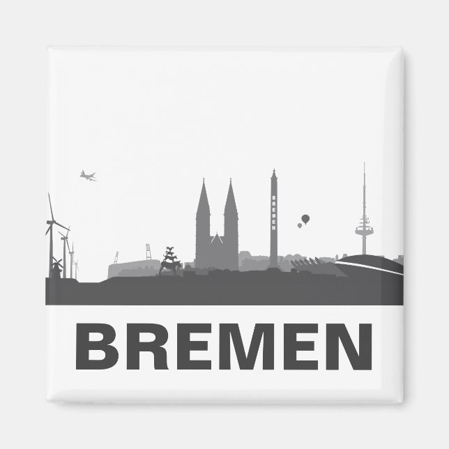 Bremen Skyline Kühlschrank Magnet (Vorne)