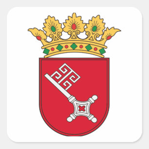 Bremer Wappen Quadratischer Aufkleber