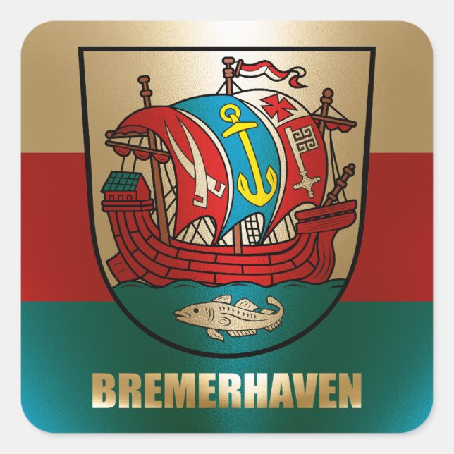 Bremerhaven Quadratischer Aufkleber (Vorderseite)