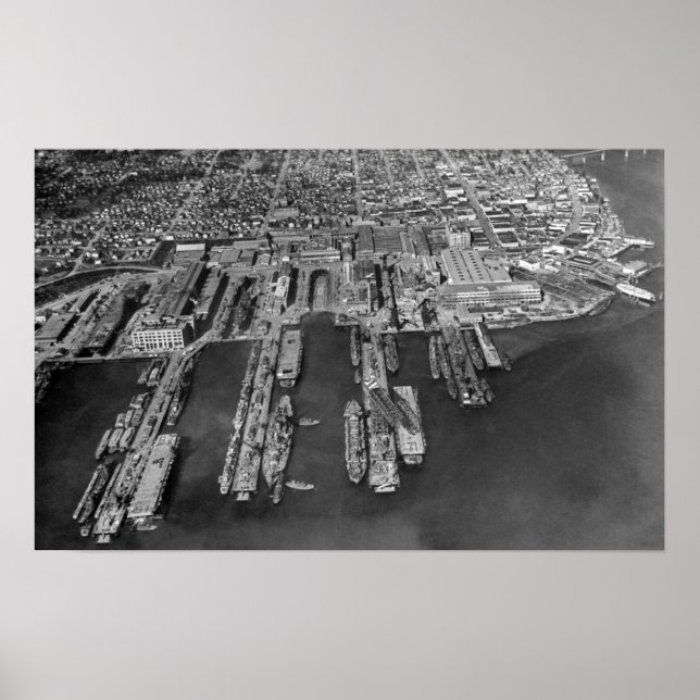 Bremerton, WA-Luftaufnahme der Seehäfen Poster (Vorne)