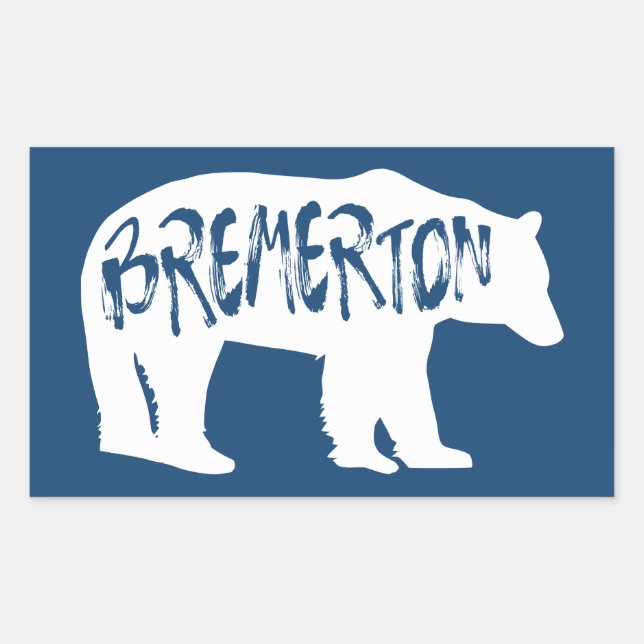 Bremerton Washington Bear Rechteckiger Aufkleber (Vorderseite)